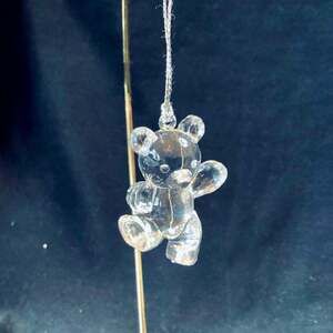 Clear Acrylic Teddy Bear Christmas Ornament